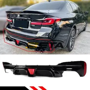 betaautoparts-Rear Bumper Diffuzor Glass Black Mit Lamp
