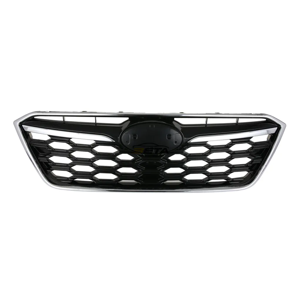 betaautoparts-Front Upper Grille Glossy Black W/ Chrome Trim