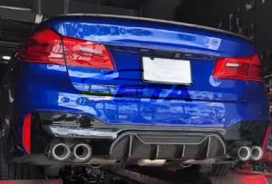 betaautoparts-Rear Bumper Diffusor Glass black Mit Carbon M5