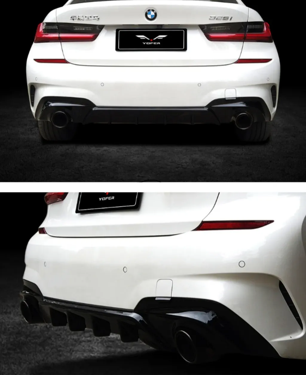 betaautoparts-Rear Bumper Diffuser Glass black 0---0