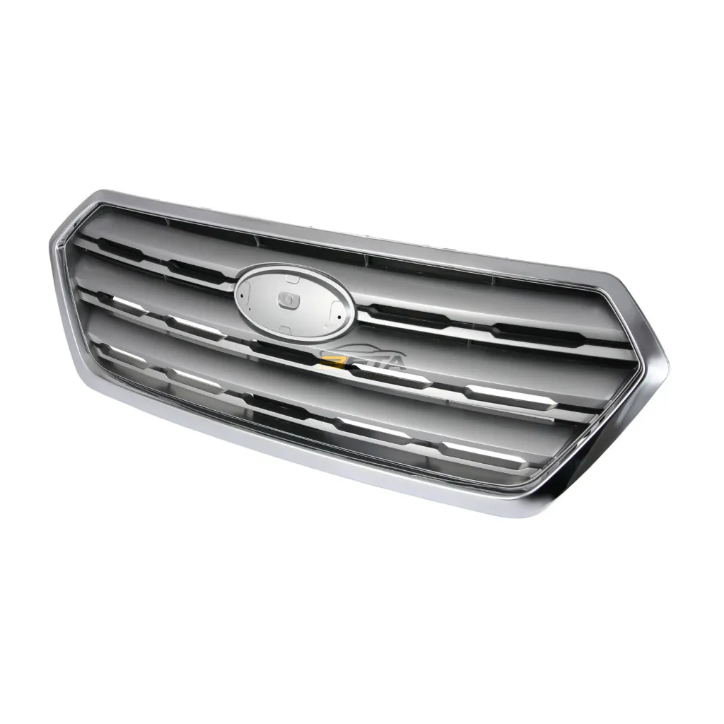 betaautoparts-Front Bumper Grille Silver Gray With Chrome Molding